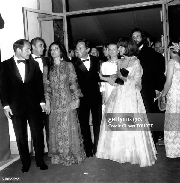 Marcel Bozzuffi, Francoise Fabian, Jean-Louis Trintignant, Marie-Christine Barrault et Nadine Trintignant lors de la soiree de presentation du film...