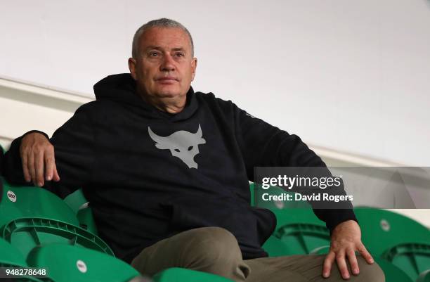 Chris Boyd , who has been appointed the new director of rugby of Northampton Saints for next season, looks on during the Mobbs Memorial match between...