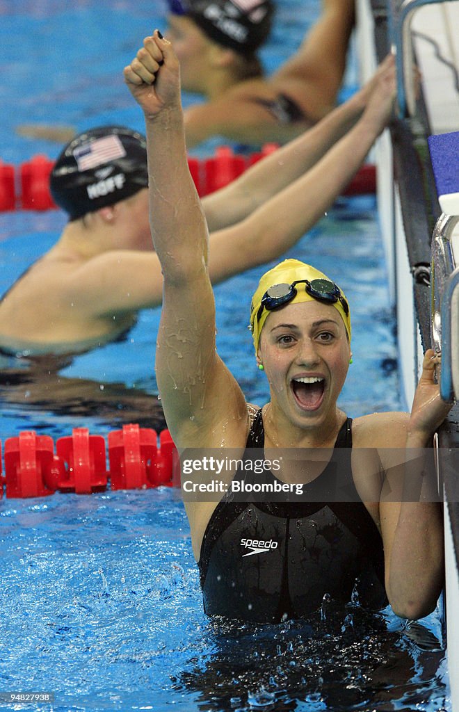 Stephanie Ricew Stephanie Rice of Australia, reacts after winning the women's... News ...