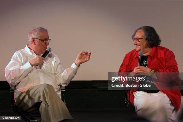 Ilm maker Errol Morris with Portrait photographer Elsa Dorfman, the subject of his movie The B-Side during a Q and A following its screening at the...