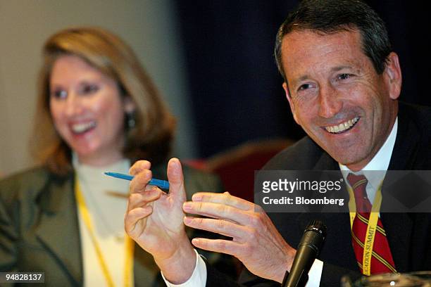 Governor Mark Sanford, South Carolina, listens to discussions of the Natural Resources Committee regarding domestic energy production, and energy...