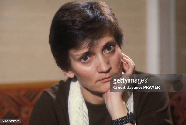 Portrait de Pilar Miro, réalisatrice espagnole, en mars 1984 en France.