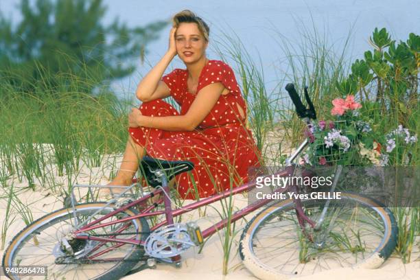 Pauline Lafont en avril 1988, Bahamas.