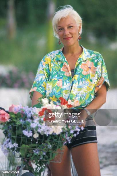 Portrait de Bernadette Lafont en avril 1988, Bahamas.