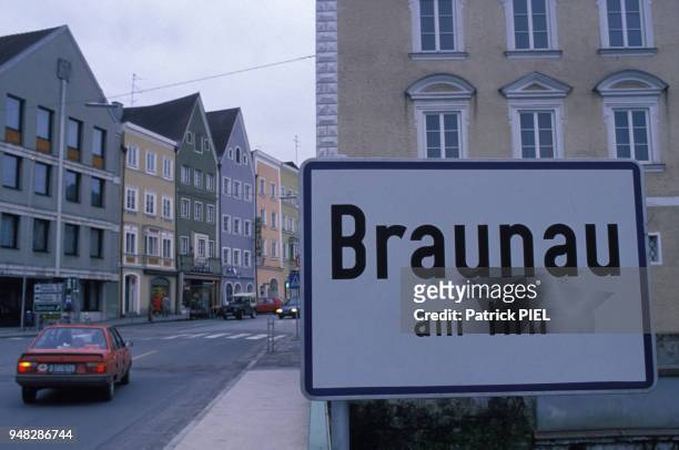 Le village natal d'Adolf Hitler en mars 1989 à Braunau, Autriche.