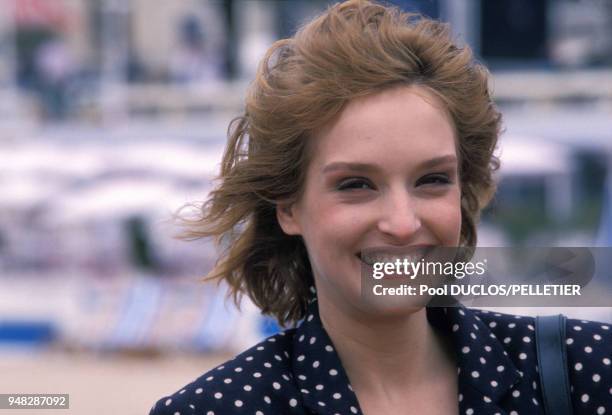 Portrait d'Ingrid Held lors du Festival de Cannes le 11 mai 1988, France.