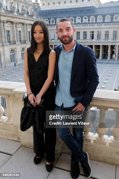 Actress Tran Lan Ke and Actor Guillaume Gouix attend Reception in Honor of French Film selected for the 71th Cannes Film Festival at Ministere de la...