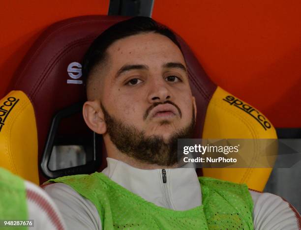 Kostas Manolas during the Italian Serie A football match between A.S. Roma and AC Genoa at the Olympic Stadium in Rome, on april 18, 2018.