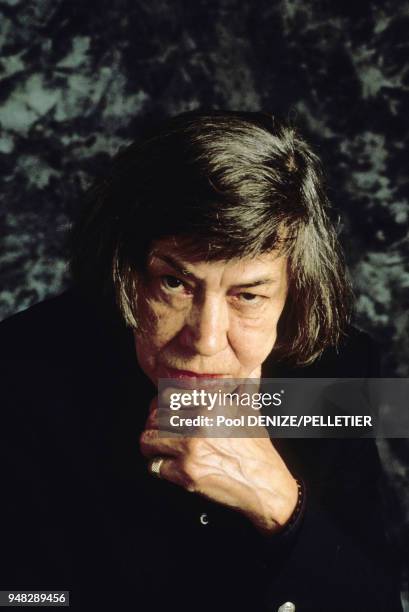 La romancière Patricia Highsmith au Festival du cinéma américain en septembre 1987 à Deauville, France.