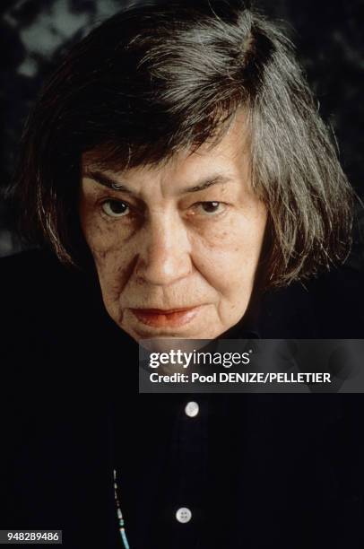 La romancière Patricia Highsmith au Festival du cinéma américain en septembre 1987 à Deauville, France.