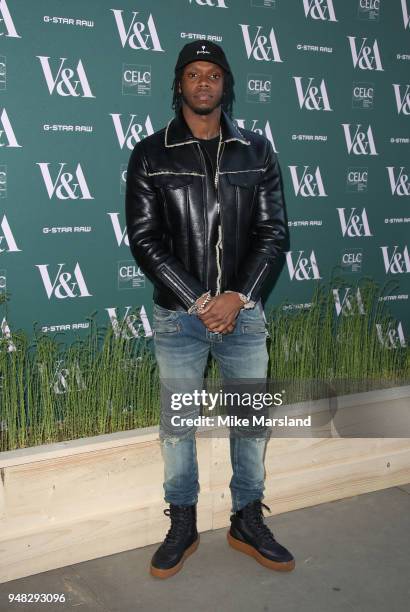 Casyo Johnson attends the Fashioned From Nature VIP preview at The V&A on April 18, 2018 in London, England.