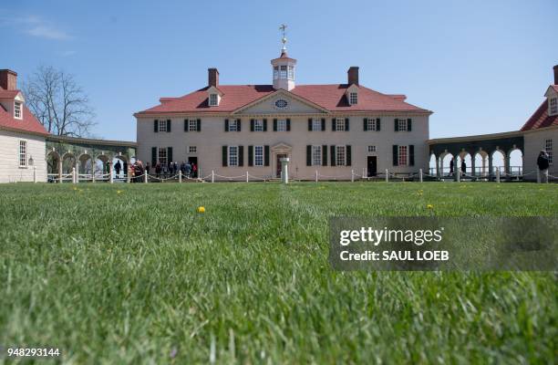 The Mansion at Mount Vernon, the estate of the first US President George Washington, in Mount Vernon, Virginia, April 18 prior to the historic site...