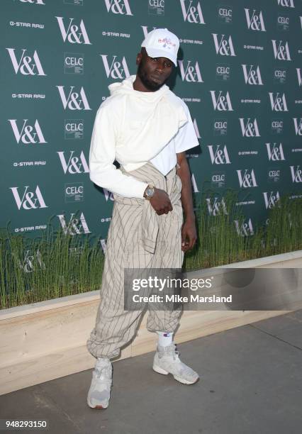 Kojey Radical attends the Fashioned From Nature VIP preview at The V&A on April 18, 2018 in London, England.