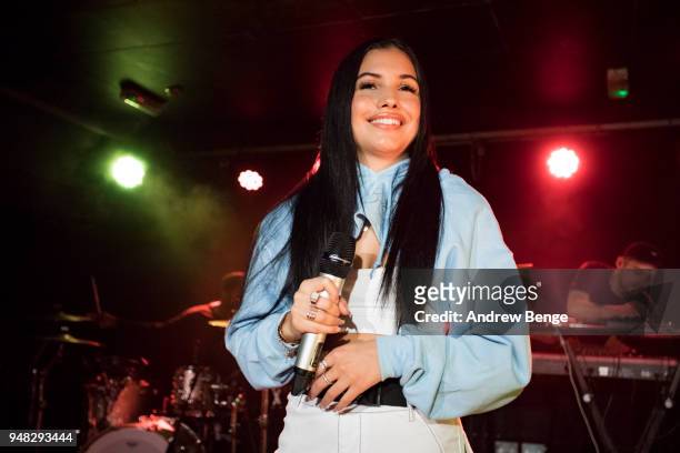 Mabel performs at on April 18, 2018 in Leeds, United Kingdom.