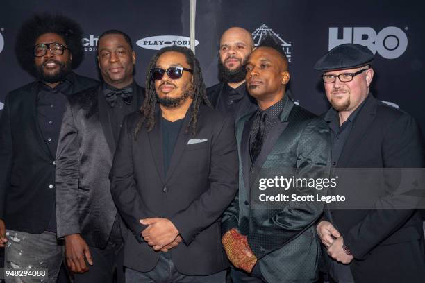Musicians of The Roots attend the 33rd Annual Rock & Roll Hall of Fame Induction Ceremony at Public Auditorium on April 14, 2018 in Cleveland, Ohio.