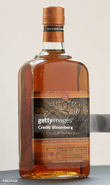 Bottle of Conecuh Ridge Fine Alabama Whiskey, whose owner Kenny May says is the first legal whiskey using Alabama water, is set up for a photograph...