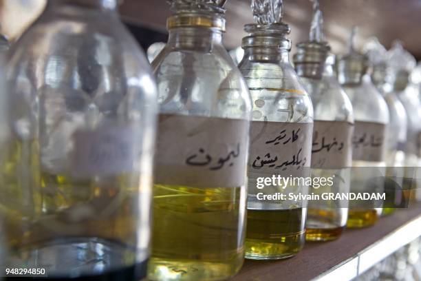 Perfumer shop. The souks . City of Aqaba on the red sea.Kingdom of Jordan.