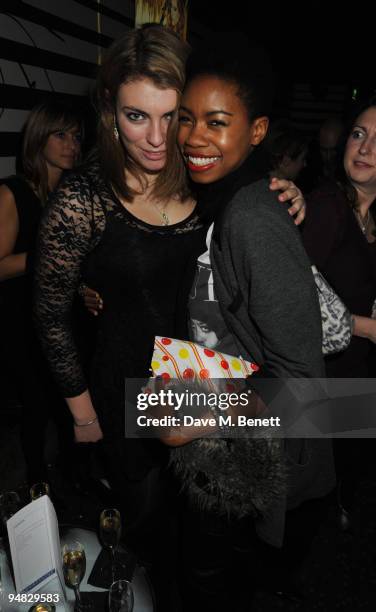 Lola Lennox and Talullah attend Erin Wasson's Maybelline Calandar launch party at 'Bungalow 8 in St Martins Lane Covent Garden on December 18, 2009...