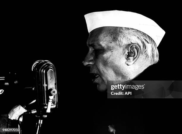 Jawaharlal Nehru, premier ministre de l'Inde entre 1947 et 1964, Inde.