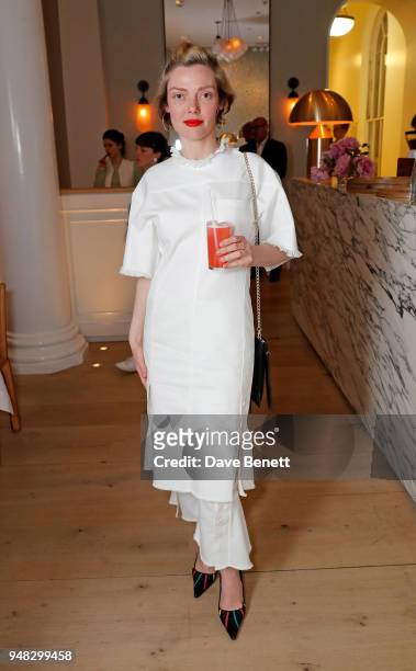 Camilla Rutherford attends the Wildsmith Skin launch dinner co-hosted by Skye Gyngell & Kathleen Baird-Murray at Spring at Somerset House on April...