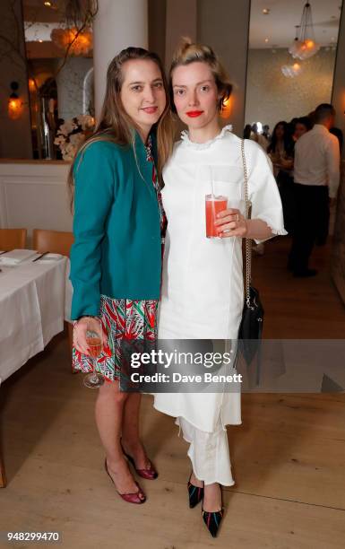 Daisy De Villeneuve and Camilla Rutherford attend the Wildsmith Skin launch dinner co-hosted by Skye Gyngell & Kathleen Baird-Murray at Spring at...