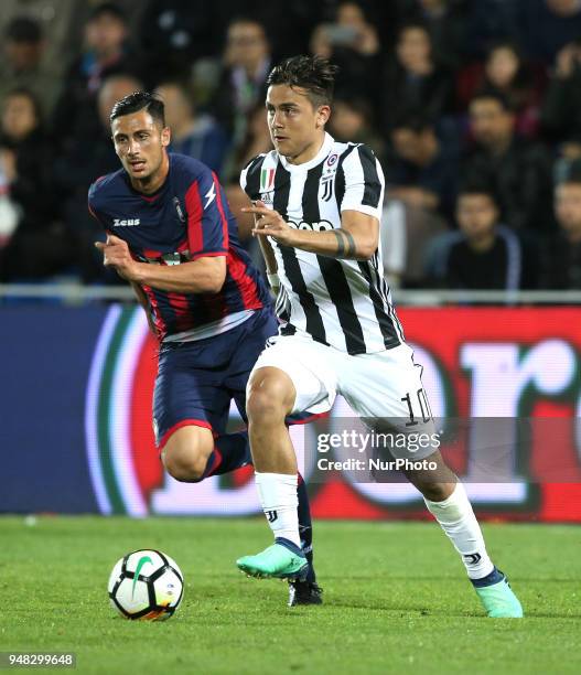 Paulo Dybala of Juventus during the serie A match between FC Crotone and Juventus at Stadio Comunale Ezio Scida on April 18, 2018 in Crotone, Italy.