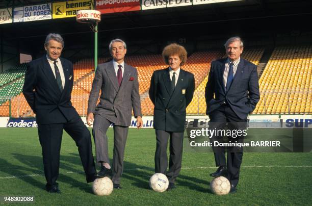 Robert Herbin, entraîneur de football, à l'ASSE en janvier 1990 en France.