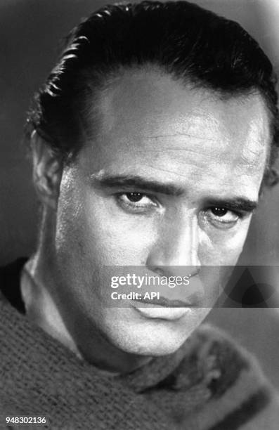 Portrait de l'acteur américain Marlon Brando dans les années cinquante, Etats-Unis.