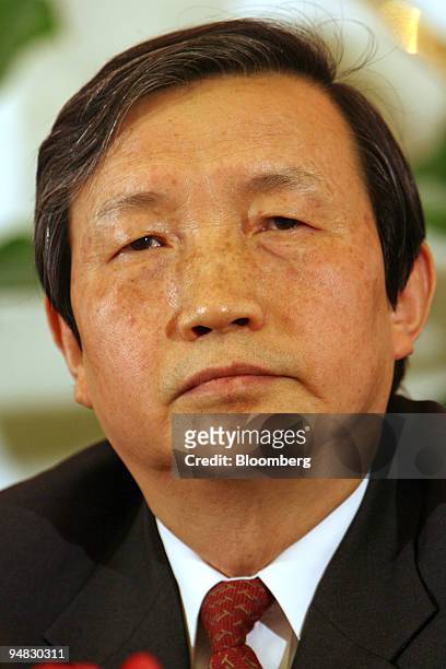 National Development and Reform Commission Chairman Ma Kai listens during a press conference in Beijing, China, Monday, March 6, 2006. China may...