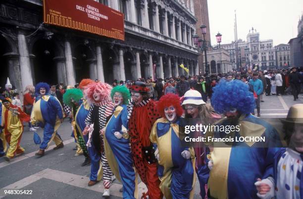 Le carnaval de Venise en février 1985, Italie.