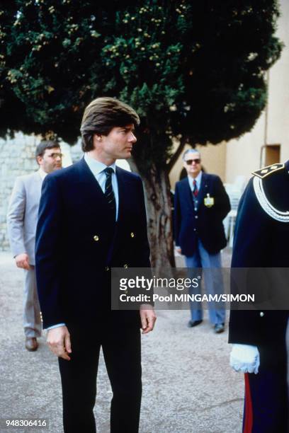 Roberto Rossellini Jr au Tournoi de tennis de Monte-Carlo en avril 1983, Monaco.