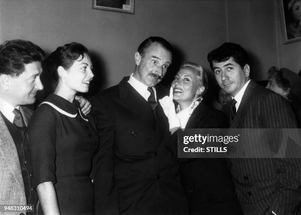 Michèle Mercier, James Hadley Chase, Michèle Morgan et Daniel Gélin circa 1960.