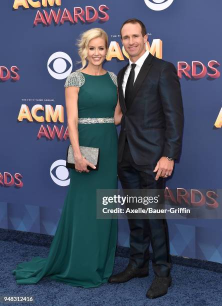 Football quarterback Drew Brees and Brittany Brees attend the 53rd Academy of Country Music Awards at MGM Grand Garden Arena on April 15, 2018 in Las...