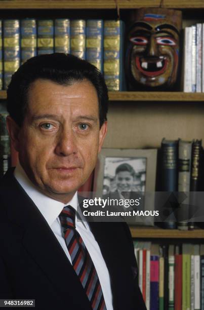 Portrait de Miguel Aleman Velasco, politicien et homme d'affaires mexicain, le 2 avril 1987 en France.