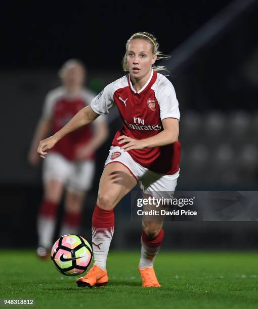 Beth Mead of Arsenal during the match between Arsenal Women and Reading Women at Meadow Park on April 18, 2018 in Borehamwood, England.