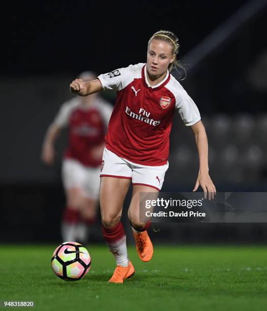 Beth Mead of Arsenal during the match between Arsenal Women and Reading Women at Meadow Park on April 18, 2018 in Borehamwood, England.