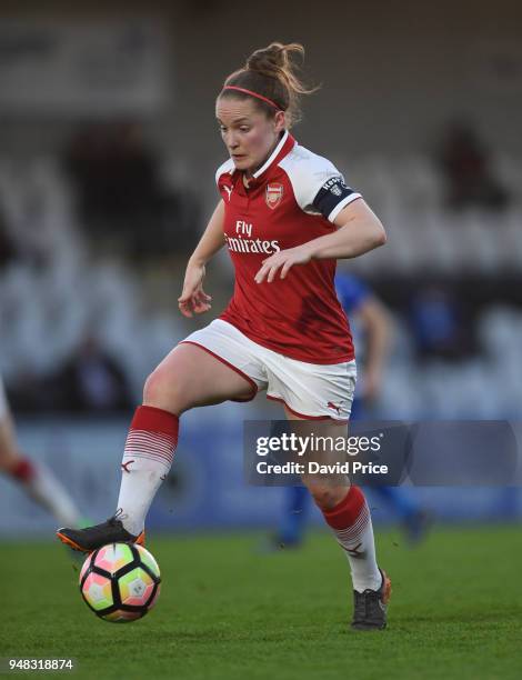 Kim Little of Arsenal during the match between Arsenal Women and Reading Women at Meadow Park on April 18, 2018 in Borehamwood, England.