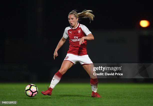 Jordan Nobbs of Arsenal during the match between Arsenal Women and Reading Women at Meadow Park on April 18, 2018 in Borehamwood, England.