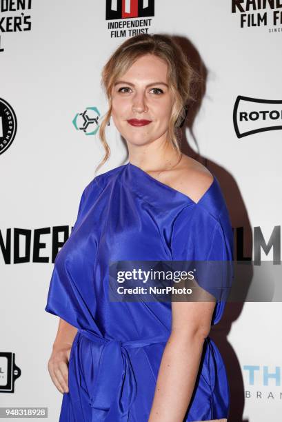 Actress Caitlin Innes Edwards is arriving to The Raindance Independent Filmmakers Ball in Café de Paris in London, United Kingdom, April 18, 2018.
