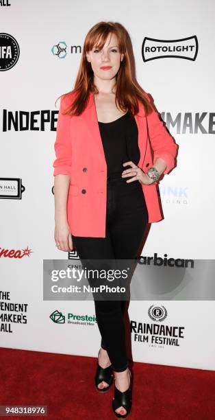 Actress Niamh McGrady is arriving to The Raindance Independent Filmmakers Ball in Café de Paris in London, United Kingdom, April 18, 2018.