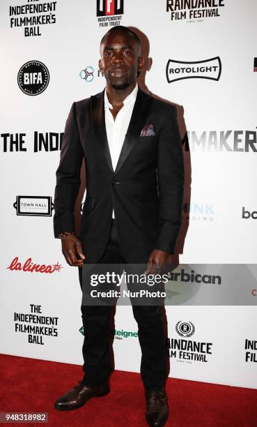 Actor Jimmy Akingbola arriving to The Raindance Independent Filmmakers Ball in Café de Paris in London, United Kingdom, April 18, 2018.