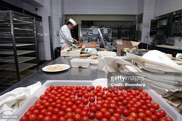 Chefs at Gundel restaurant in Budapest, Hungary, prepare traditional Hungarian dishes in the kitchen of the eatery on Friday, March 3, 2006. Gundel...