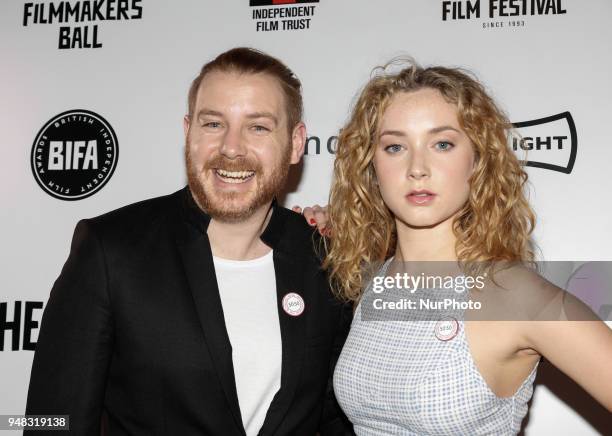 Actress Esme Coy and Christian Brassington are arriving to The Raindance Independent Filmmakers Ball in Café de Paris in London, United Kingdom,...
