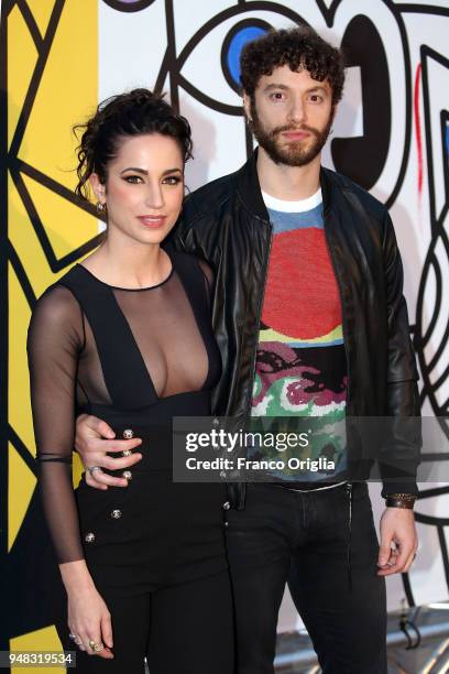 Cristina Pelliccia and Josafat Vagni attend 'Genius: Picasso' photocall at Auditorium Parco della Musica on April 18, 2018 in Rome, Italy.