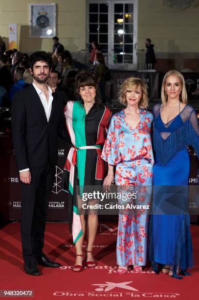 Actor Francesco Carril, director Clara Martinez-Lazaro, and actresses Maria Esteve and Silvia Alonso attend 'El Mundo Es Suyo' premiere during the...