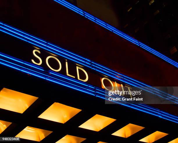 a view of sign. saying sold out. - sold out stock-fotos und bilder