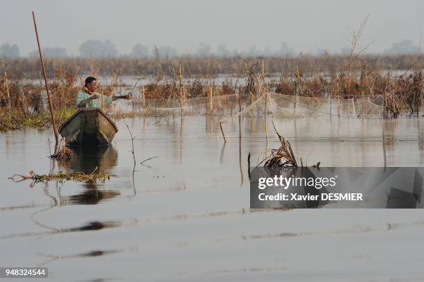 Fishermen on the Nokoue Lake, called also the Ganvie Lagoon. It was the refuge of the populations avoiding the slave trade and chased by powerful...