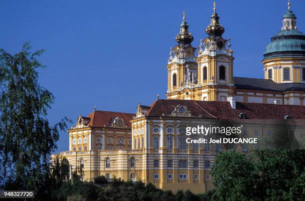 Vue de l'abbaye de Melk, le 8 juillet 1991, Autriche.