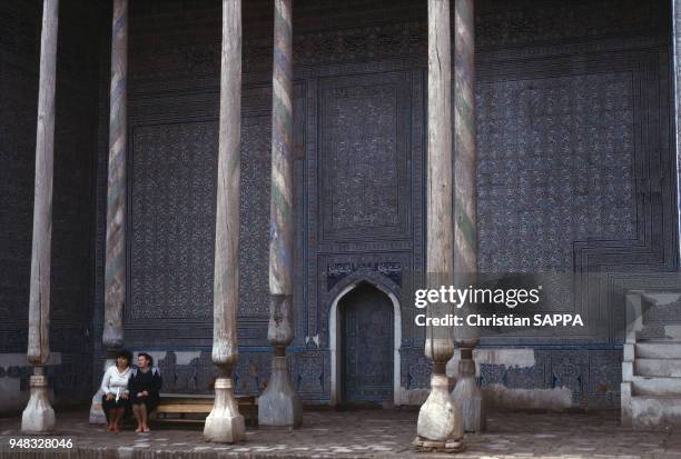 La cour du harem du palais Tach Khavli à Khiva, en septembre 1988, Ouzbékistan.