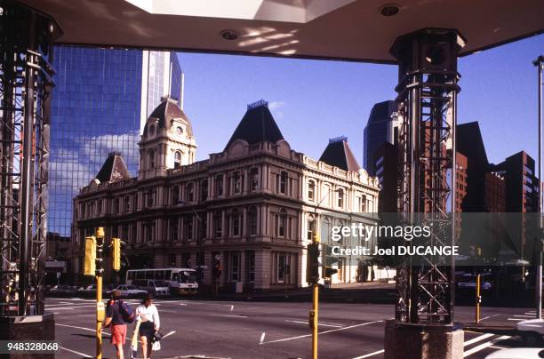 Le bâtiment Old Customs House à Auckland, en février 1993, Nouvelle-Zélande.